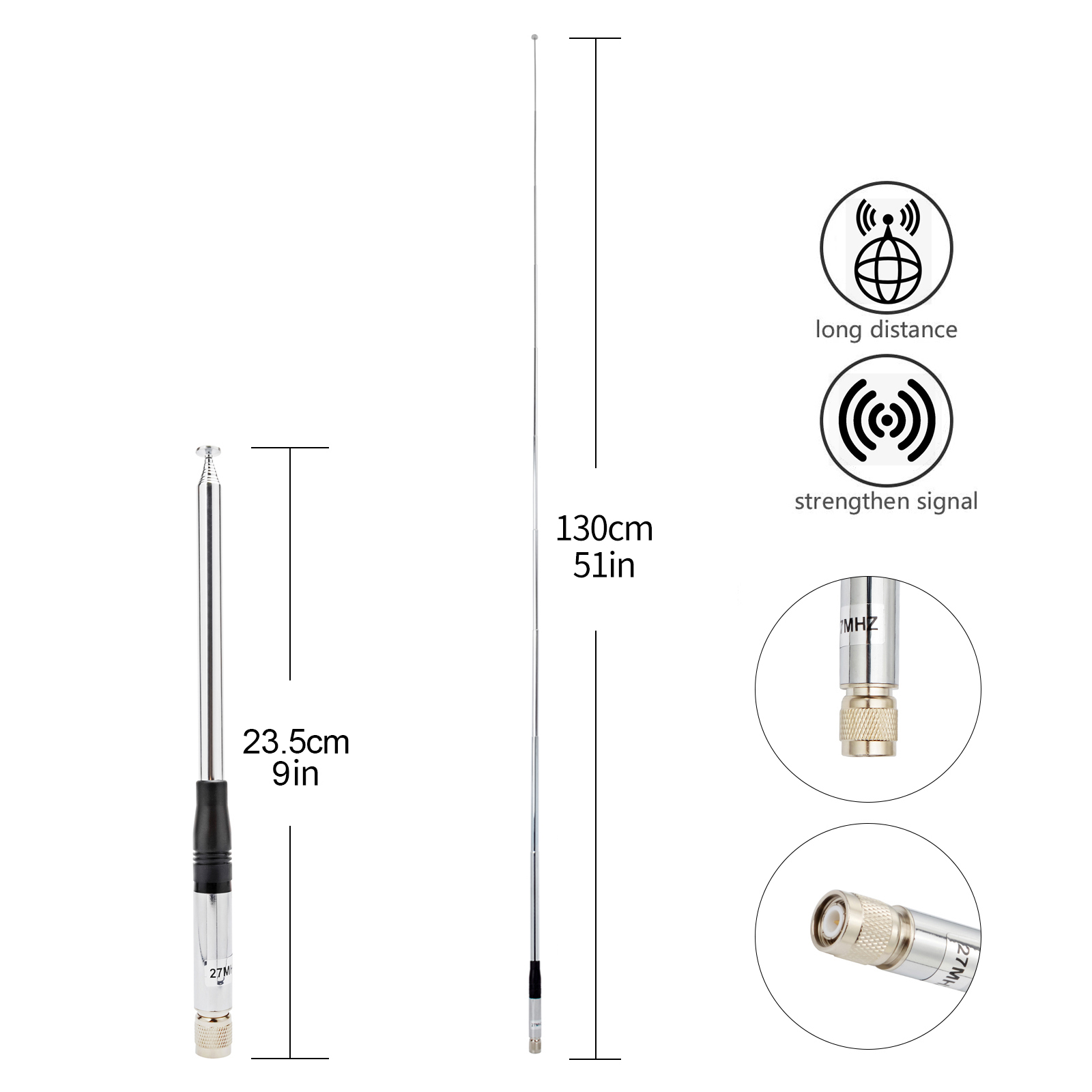 Cb Antenna 27mhz TNC Stainless - Fishing Rod Telescopic review and price